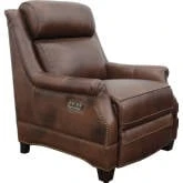 Warrendale Power Recliner with Power Head Rest in Worthington Cognac Brown Leather